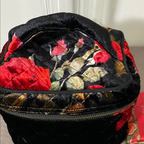 Johnny Was Black and Red Velvet Floral Bag - Picture 13 of 14